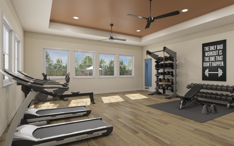 fitness center with cardio equipment 