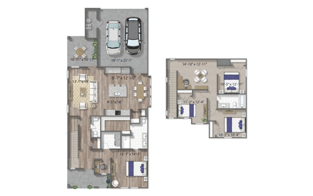 a two story home with a two car attached garage and 4 bedrooms